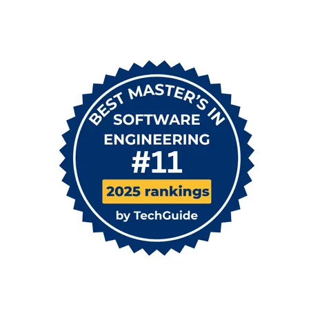 A badge indicating Gannon's ranking by tech guide