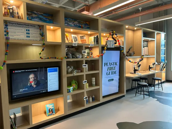 Plastic Free July exhibit at Center for Lake Erie Education and Research