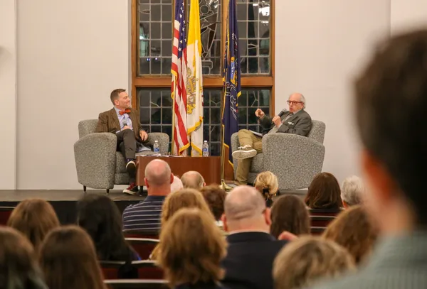 Norm Ornstein at the Dr. Kozak lecture with Dr. Jeff Bloodworth