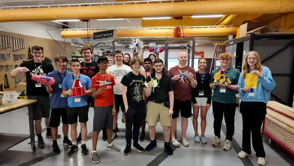 <img src="/media/gannon-university/content-assets/images/events/camps/Understanding_Manufacturing_Technology_Camp2026.JPG" alt="Understanding Manufacturing and Technology Camp 2025, students holding their 3d prints that they made during the UMT summer camp" >
