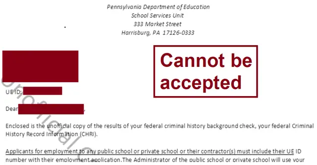Sample DOE Fingerprint not Accepted