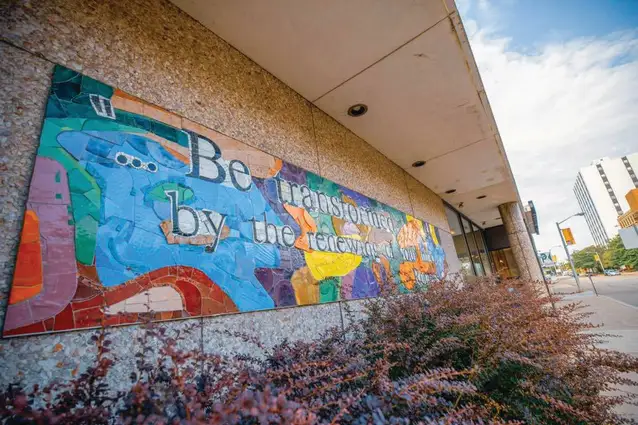 Mural outside of the Palumbo Academic Center.
