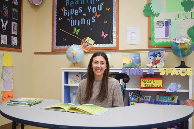 Education student in an Elementary classroom