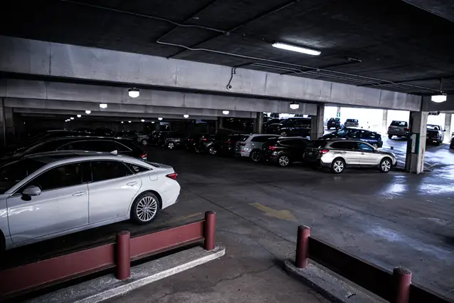 Parking garage on campus.