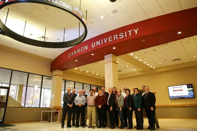 Staff in the lobby of the CBI.