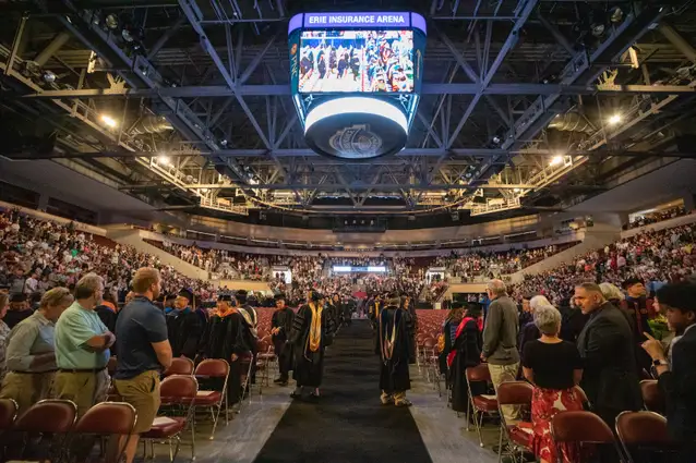 Commencement ceremony in the Erie Insurance Arena