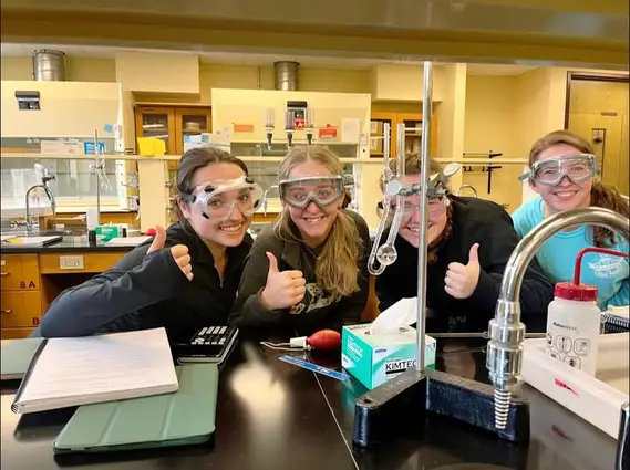 Students during chemistry lab