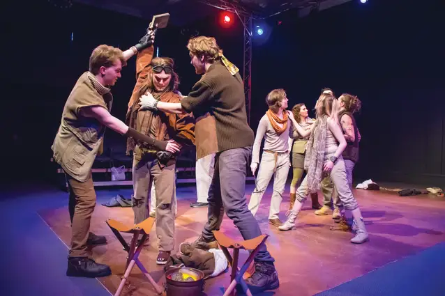 Students performing at the Schuster Theatre.