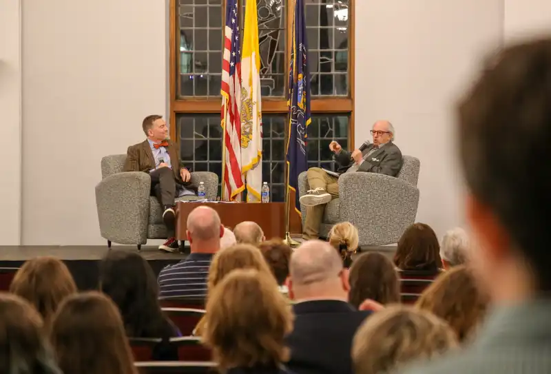 Norm Ornstein at the Dr. Kozak lecture with Dr. Jeff Bloodworth
