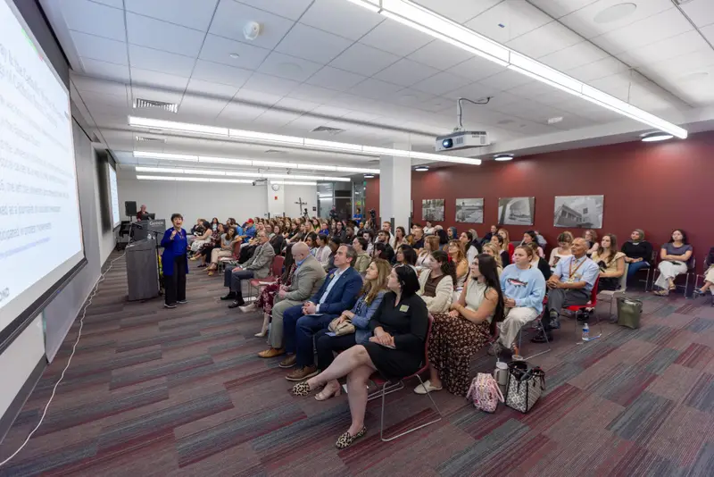 Dr. Mary Koslap-Petraco presenting during the Spring 2026 Orlando Lecture on Gannon's Ruskin Campus