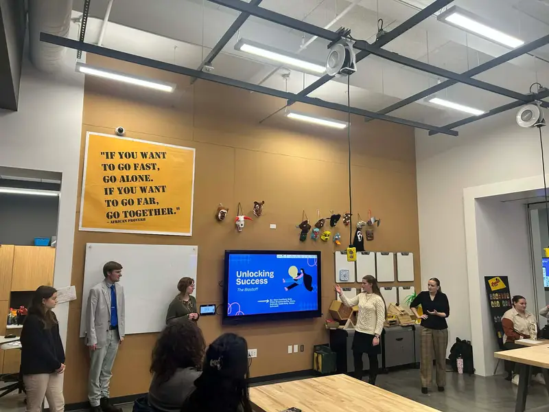 Students in the minor in innovation and creativity present their capstone project