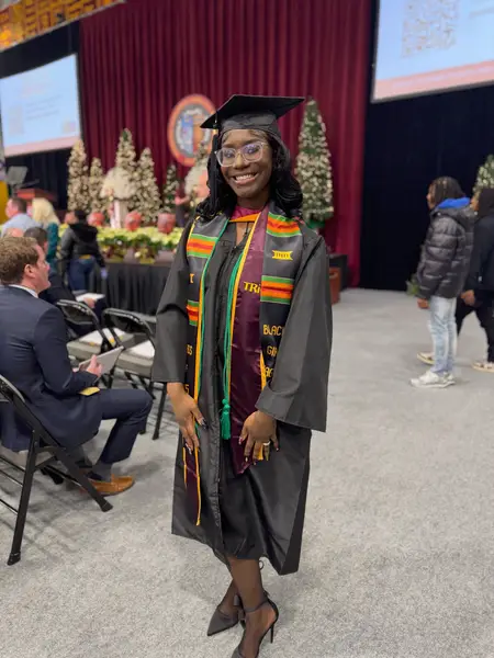 DeAzhane’ M. Matthews-Rosendary became one of the first ������Ƶ graduates to earn a bachelor’s degree through a new partnership program with Erie County Community College that allows students to earn their bachelor’s after completing their associate’s degree.