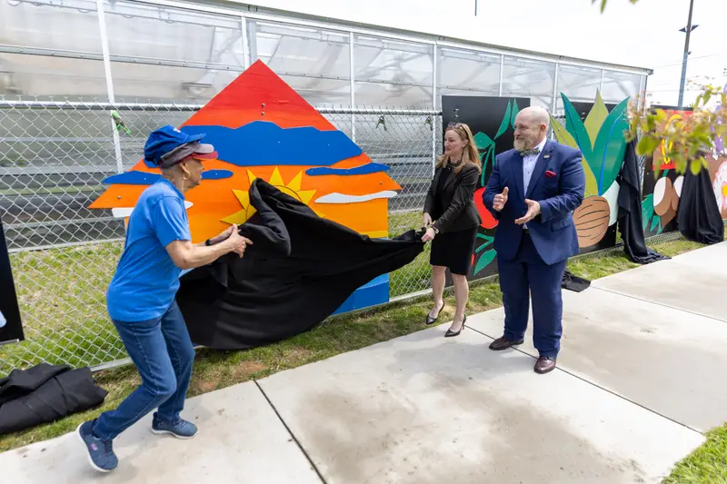 Gannon Greenhouse artwork unveiling as part of Project NePTWNE