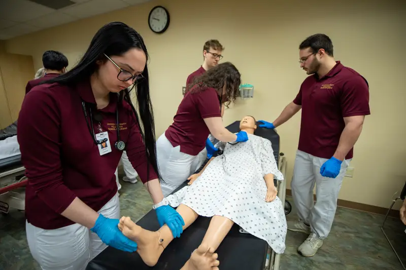 ˶ƽ nursing students working in the patient simulation center