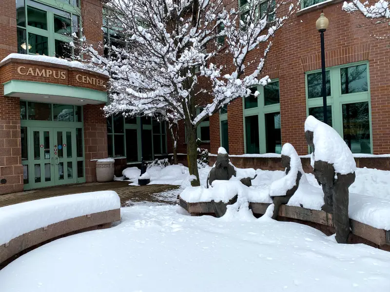Erie Campus snow covered